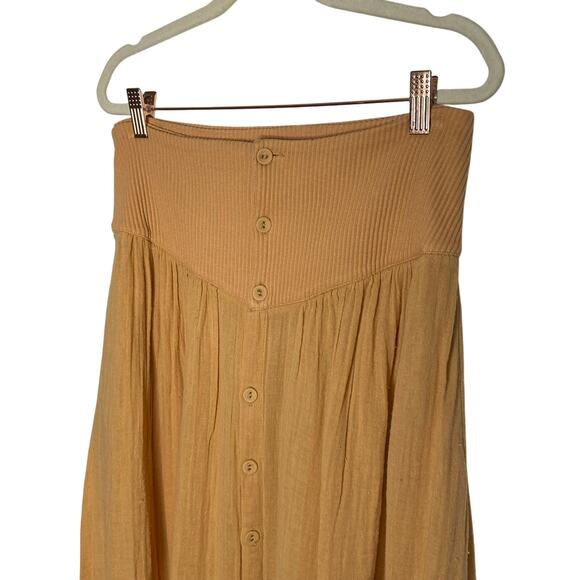 Free People Frances Maxi Skirt ONLY Buttons High Rise Peasant Boho Lagenlook S - Picture 5 of 12